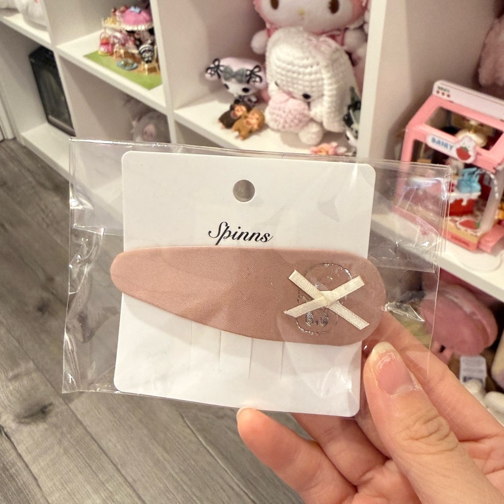 Pink Bow Ribbon Esther Bunny Hair Clip